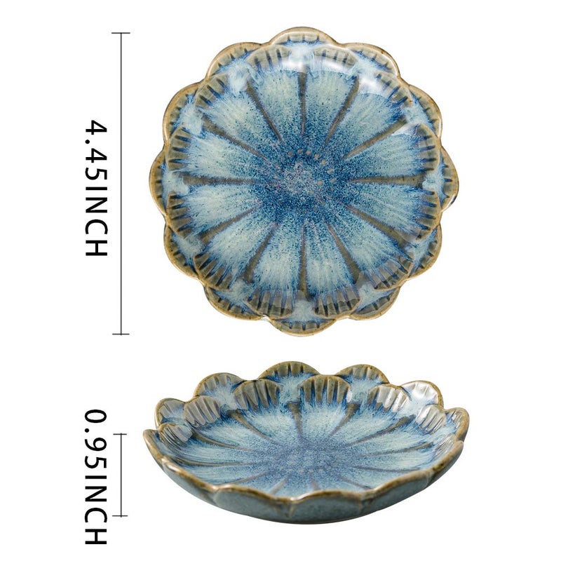 Mecaikru ring holder  flower shape decorative earring stand  jewelry tray  key bowl  trinket dish for women and friends  flower blue - Image 2